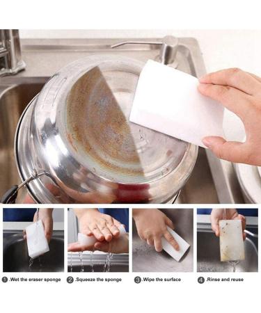 Lizusidtsy 100 Pack Cleaning Sponges Eraser Multi-Functional Premium Foam Cleaning Pads Dish Household Cleaning Sponge - Buy Online on GoSupps.com