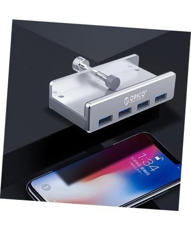 Beavorty 3-Pc USB 3.0 Hub with Power Supply Connector - 4-Port Charger Clips (Silver) - 8.9x4.6cm - International Shipping - Buy Online on GoSupps.com