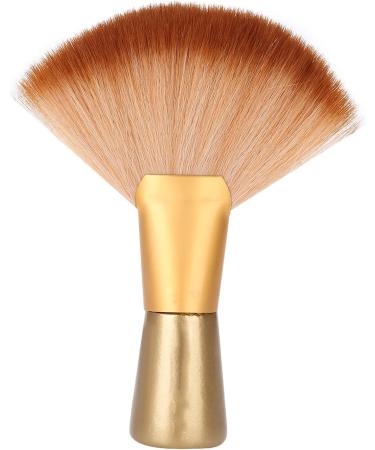 Soft Large Fan Shaped Salon Stylist Barber Neck Face Duster Hair Brush Hair Cutting Tools Gold Aluminum and Wooden Handle and Relaxe Gentle and Secure This Neck Face Duster - Buy Online on GoSupps.com