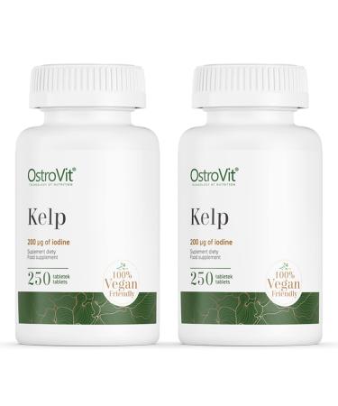 2x Ostrovit Kelp |250 tablets per container (500 pieces) |High dose |Jod Laminaria Japonica extract Braunalgen Seang Naturally |Dietary supplements (2 packs)