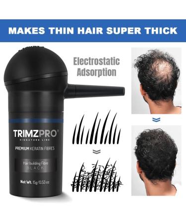 Trimzpro Signature Keratin Hair Fibres 14g - 10 Shades | Instant Thickening & Concealing Powder | Lock-In Tech for Natural Look & Durability | Hair Volumizer for Men & Women DARK BLONDE - Buy Online on GoSupps.com