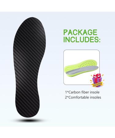 Carbon Fiber Insole for Men & Women - Rigid Foot Support for Turf Toe Morton Extension Hallux Rigidus - 245mm Length (Size 7 Men / Size 8 Women) - 1 Pc - Buy Online on GoSupps.com
