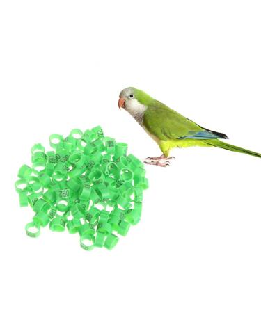 Yanhonin 100pcs 10mm Identify Ring Pigeon Training Supplies Bird Bands with Leg Number Green