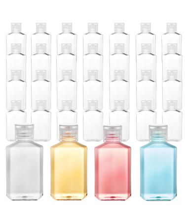 Frcctre 60 Pack 2 Oz Empty Clear Plastic Travel Bottles Portable Refillable PET Bottles with Flip Top Caps Travel Size Containers for Hand Sanitizer Shampoo Lotion Toiletry