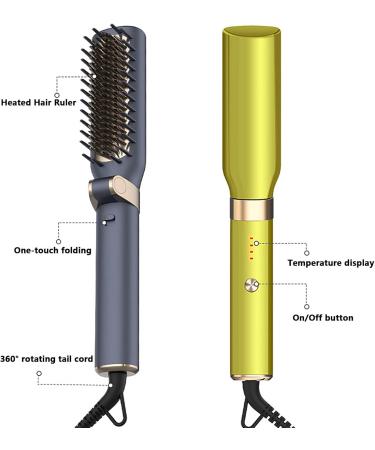 Sanyi Upgraded Portable Hot Air Comb - Heated Hair Straightening Brush for All Hair Types | One-Touch Folding Design in Avocado Green - Buy Online on GoSupps.com