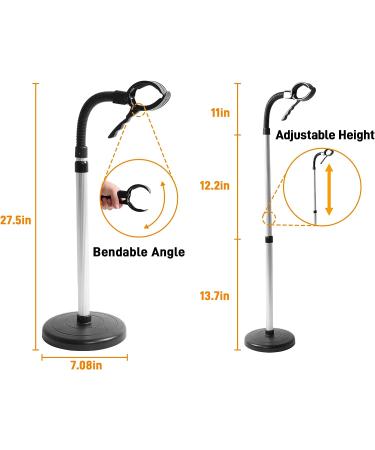 Adjustable 360 Rotation Hair Dryer Holder Stand - Hands-Free Heavy Duty Silver Stand Up Hairdryer Holder - Buy Online on GoSupps.com