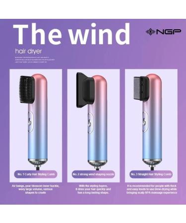 NGP 3 in 1 Electric Hair Styler Brush & Blow Dryer - 1200W Multifunctional Hot Air Brush for Curly & Straight Hair - Purple - Buy Online on GoSupps.com