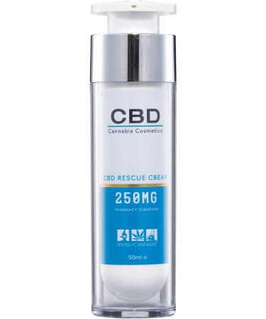 Canabidol - Clinically Proven CBD Rescue Cream 250 mg CBD 50 ml Airless Pump Bottle Cannabis Sativa L and Containing 100s of Cannabis Derived Phytochemicals - Buy Online on GoSupps.com