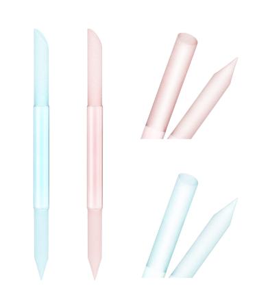 Sibba 2 Pieces Glass Cuticle Pusher Cuticle Remover Tool Double Sided Cuticle Trimmer Manicure Stick Professional Precision Filing Abrasive Surface Nail Salons Set for Women Girls Homes (Blue, Pink) - Buy Online on GoSupps.com