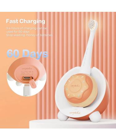 Kids Electric Power Toothbrush Age 1-4 | Easy-Grip Silicone Handle | 3 Modes & Smart Timer | Rechargeable - Orange - Buy Online on GoSupps.com