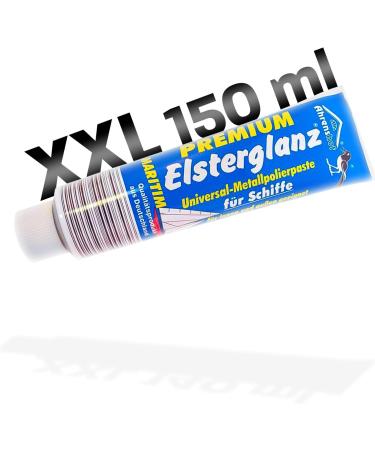Elstergloss Universal Metal Polishing Paste Bundle - 150ml XXL Tube with Microfiber Cloth & Sponge | Perfect for Ship Metal Surface Care - Buy Online on GoSupps.com