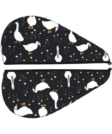 Hair Towel Wrap Quick Drying Towel Turban with Button | Fashionable Goose Design for Effortless Hair Care - Buy Online on GoSupps.com