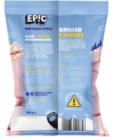 Giant Marshmallows American Style GLUTEN FREE Toasting Mega Marshmallows - White & Pink -2 Pack (300g x 2) by Epic Snax Co. - Perfect for Barbeque Bonfire Roast Toastin' & Smores 600g - Buy Online on GoSupps.com