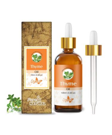 Crysalis Thyme (Thymus Vulgaris) Oil |100% Pure & Natural Undiluted Essential Oil Organic Standard Thyme Oil Rejuvenates & Brightens The Skin Reduces Breakouts Controls Sebum & Dark Spot 100ml