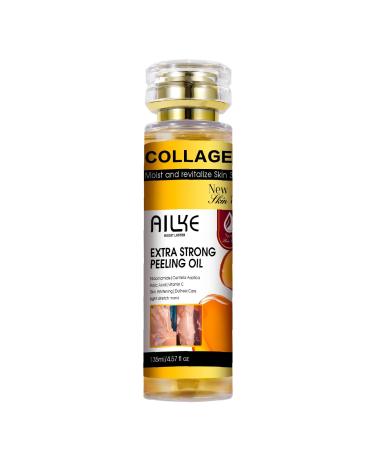 AILKE BOOST LUSTER AILKE Collagen Yellow Strong Peeling Oil For All Skin Types Brightening Improve Rough Skin Gentle Exfoliation with Kojic Acid Vitamin C 135ml Pack of 1