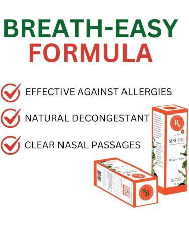 Sinusol DRBRX Complete Nasal Relief Bundle 2 oz Breathe Easy + 1 oz Allergy + Cold Remedy | Medication & Steroid Free Pure Essential Oils for Fast Congestion Sinus & Allergy Relief - Buy Online on GoSupps.com