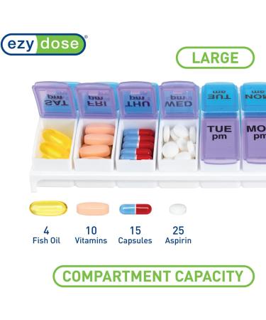 Ezy Dose Weekly AM/PM Travel Pill Organizer and Planner  Removable AM/PM Compartments  Great for Travel (Small) Weekly AM/PM - Small - Buy Online on GoSupps.com