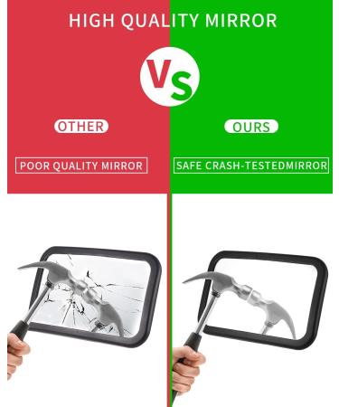Shatterproof Baby Car Mirror for Backseat | Adjustable Rear View Mirror for Infants, Kids, and Pets - Black - Buy Online on GoSupps.com