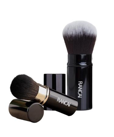 2 Pieces Retractable Brush Kabuki Makeup Blush Face Brushes Powder Foundation Brush for Applying Foundation Powders and Mineral Cosmetics