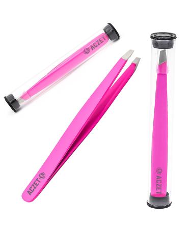 Eyebrow Tweezers Professional Stainless Steel Precision Tweezers for Eyebrows Plucking Ingrown Hair Remover (Pink)
