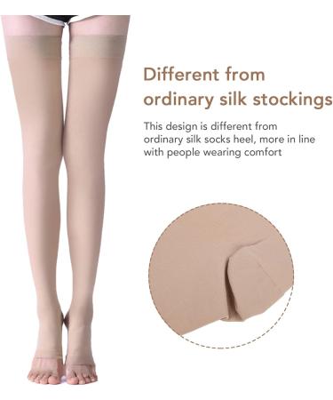 23-32 mmHg Compression Stockings for Men & Women | Open Toe Thigh High Relief Socks | XL for Daily Sports & Sitting | Best Spider Vein Support - Buy Online on GoSupps.com