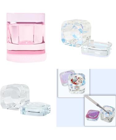 Dish Cups for Nail Art Acrylic Liquids Clear Glass Nail Monomer Liquids Bowl Dampen Dish Acrylic Powder Holder Glass Jar Brush Cleaning Cup Pink - Buy Online on GoSupps.com