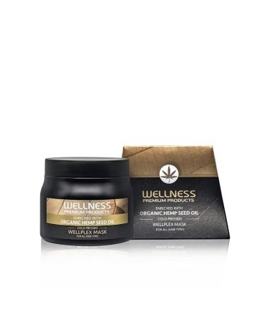 Wellness Premium Wellplex Hair Mask for All Hair Types | Enriched with Organic Cold Pressed Hemp Seed Oil | Clean Beauty Ingredients (500 mL)