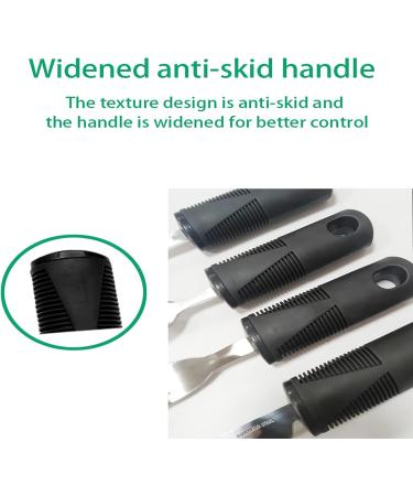 Healthman Adaptive Tableware 4-pieces Dinnerware with Non-Slip Handle Suitable for People with Inconvenient Hands and The Elderly Weightless Adaptive Eating Flatware - Buy Online on GoSupps.com