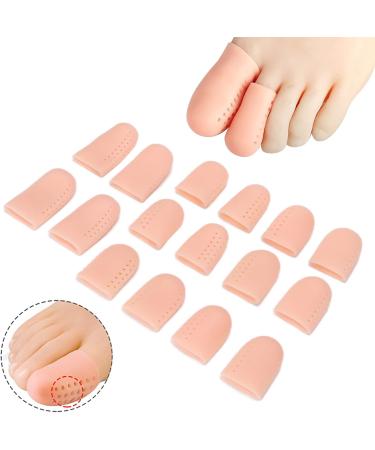 16-Pack Toe Cover Caps | Breathable Gel Sleeve for Ingrown Toenails & Toe Pain Relief - Buy Online on GoSupps.com