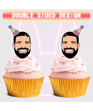 Poewodgs 25 Decorations for Drake Cupcake Toppers Set Birthday Cake Party Supplies Decor - Buy Online on GoSupps.com