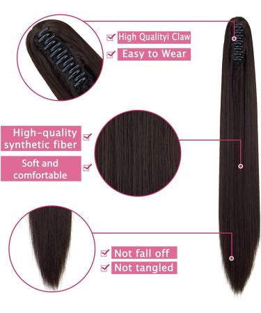 OMGREAT Ponytail Extension 21" Long Straight Curly Claw Ponytail Hair Extension One Piece Clip in on Ponytail Synthetic Hairpieces Straight Dark Brown 21Inch Dark Brown-Straight - Buy Online on GoSupps.com