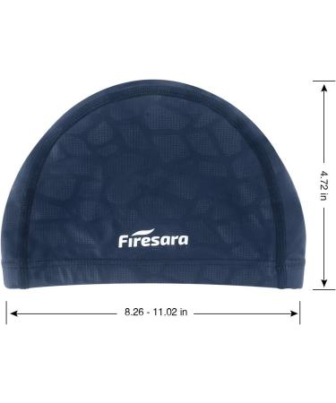 Firesara Fabric Swim Cap - High Elasticity, Breathable, Keeps Hair Clean - For Women, Girls, Men, Kids - Grain Blue (One Size) - Buy Online on GoSupps.com