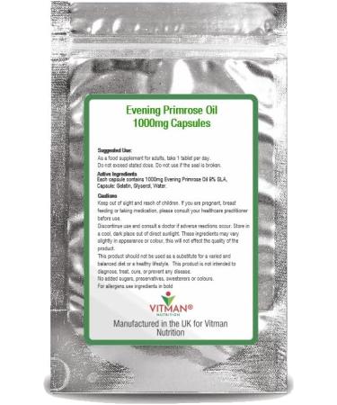 Evening Primrose Oil 1000mg Softgels - Omega 6 GLA for Menopause & Anti-Ageing - PMS Relief - 4 Months Supply (120) - Buy Online on GoSupps.com