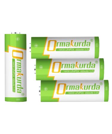 14430 Lifepo4 Solar Battery 14430 3.2v Rechargeable Batteries for Solar Lights Tooth Brush Shaver Flashlight -4 Pack