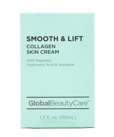Global Beauty Care Smooth & Lift Collagen - Skin Cream wiith Peptides Hyaluronic Acid & Squalane 1.7 fl oz 50ml 1.7 Fl Oz (Pack of 1)