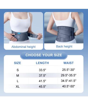 BigAlex Back Brace for Lower Back Pain Relief | Adjustable Lumbar Support Belt for Men & Women - Easy Fit with Metal Stays (L-Waist: 35-42 - Buy Online on GoSupps.com