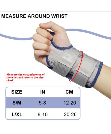 Nucamper Breathable Wristwear Band - Adjustable Gray-Marine Wrist Support for Arthritis Tendinitis & Sprains Unisex L/XL Right Hand - Buy Online on GoSupps.com