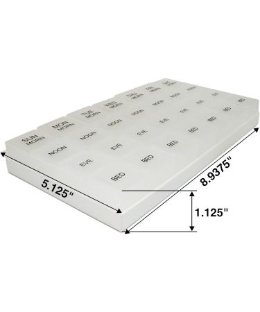 ProMed Weekly 4x Daily Pill Organizer - 7 Day Medication & Vitamin Case | Ergonomic BPA-Free Removable Compartments - Buy Online on GoSupps.com