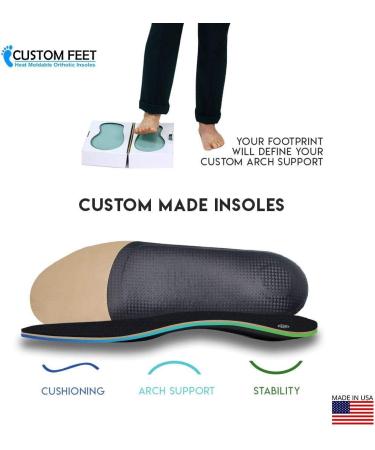 Custom FEET Personalized Orthotics Insoles for Men Women Kids - Arch Support (Slim Elegant Design) - Buy Online on GoSupps.com