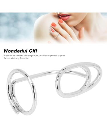 Stylish Finger Nail Ring Electroplated Copper Exquisite Firm Sturdy Finger Nail Cover Ring Birthday Gift for Festival Party for Dating Gathering(3044 Platinum) - Buy Online on GoSupps.com