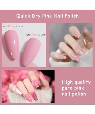 Pink Nail Polish - Breathable Nude pink Nail Varnish - Quick Dry Nail Polish - Bare Pink Long Lasting Breathable Pink Nail Polish - Nail Art Starter Manicure DIY at Home - Without Use UV Lamp - Buy Online on GoSupps.com
