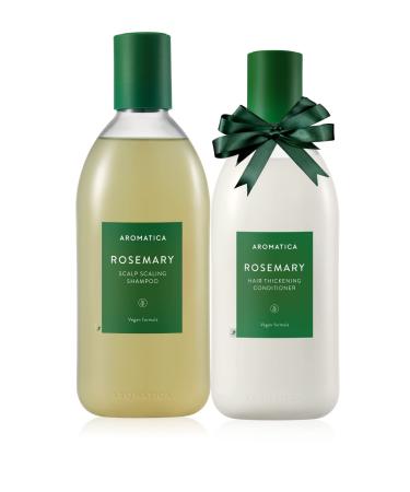 AROMATICA Rosemary Scalp Scaling Shampoo & Conditioner Gift Set 400ml each   Vegan Hair Care Products with Rosemary Oil for Dry  Itchy Scalp 02 Scalp Scaliing Shampoo & Rosemary Conditioner