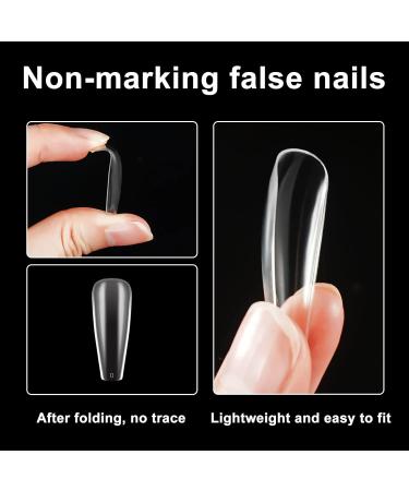 500 Ballerina Nail Tips - Press-On Gel Nails Set with Glue Clipper & Art Supplies | Perfect for Nail Art & Designs - Buy Online on GoSupps.com