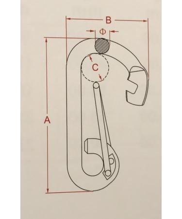 4pcs Stainless Steel 316 Spring Hook Carabiner 1/4 (6mm) Marine Grade Safety Clip - Buy Online on GoSupps.com