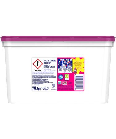 Surf 3-in-1 Tropical Lily Washing Detergent Capsules Brilliant Clean Long Lasting Fragrance and Made with Natural Essential Oil Laundry Detergent XL Pack 45 Washes (Buy 2) Tropical Lily 800 g (Pack of 1) - Buy Online on GoSupps.com