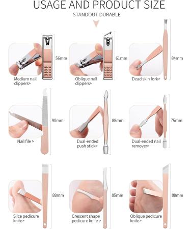 Sadodo Professional 18PCS Manicure Set Nail Clippers Grooming Kit - Rose Gold - Buy Online on GoSupps.com