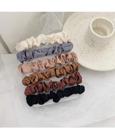 DMSUO 6 x Elastic Silk Satin Hair Ties - Luxurious Scrunchies & Ponytail Holders for Perfect Hairstyles | Shop Worldwide! - Buy Online on GoSupps.com