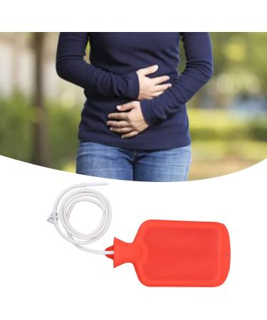 Home Klistier Bag Kit with Hose & Clamp - Silicone Shower & Enema Combo 2L for Intestinal Cleansing (Red) - Buy Online on GoSupps.com