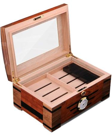 Cigar Double-Layer Cigar Aging and Maintenance Box Large Capacity Portable Solid Wood Sealed Moisturizing Cigar Box-can Hold 100 - Buy Online on GoSupps.com