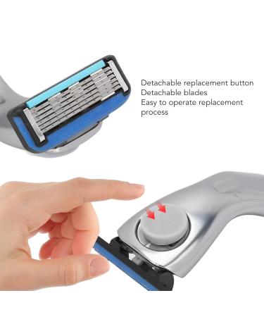 Premium Waterproof Manual Razor for Men - Portable Precise 6-Blade Shaver with Removable Quick Cutter (Matt Silver) - Buy Online on GoSupps.com